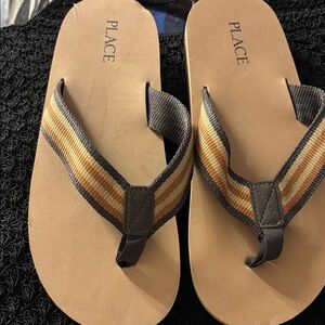 Place Striped Brown and Tan Sandals 3/4